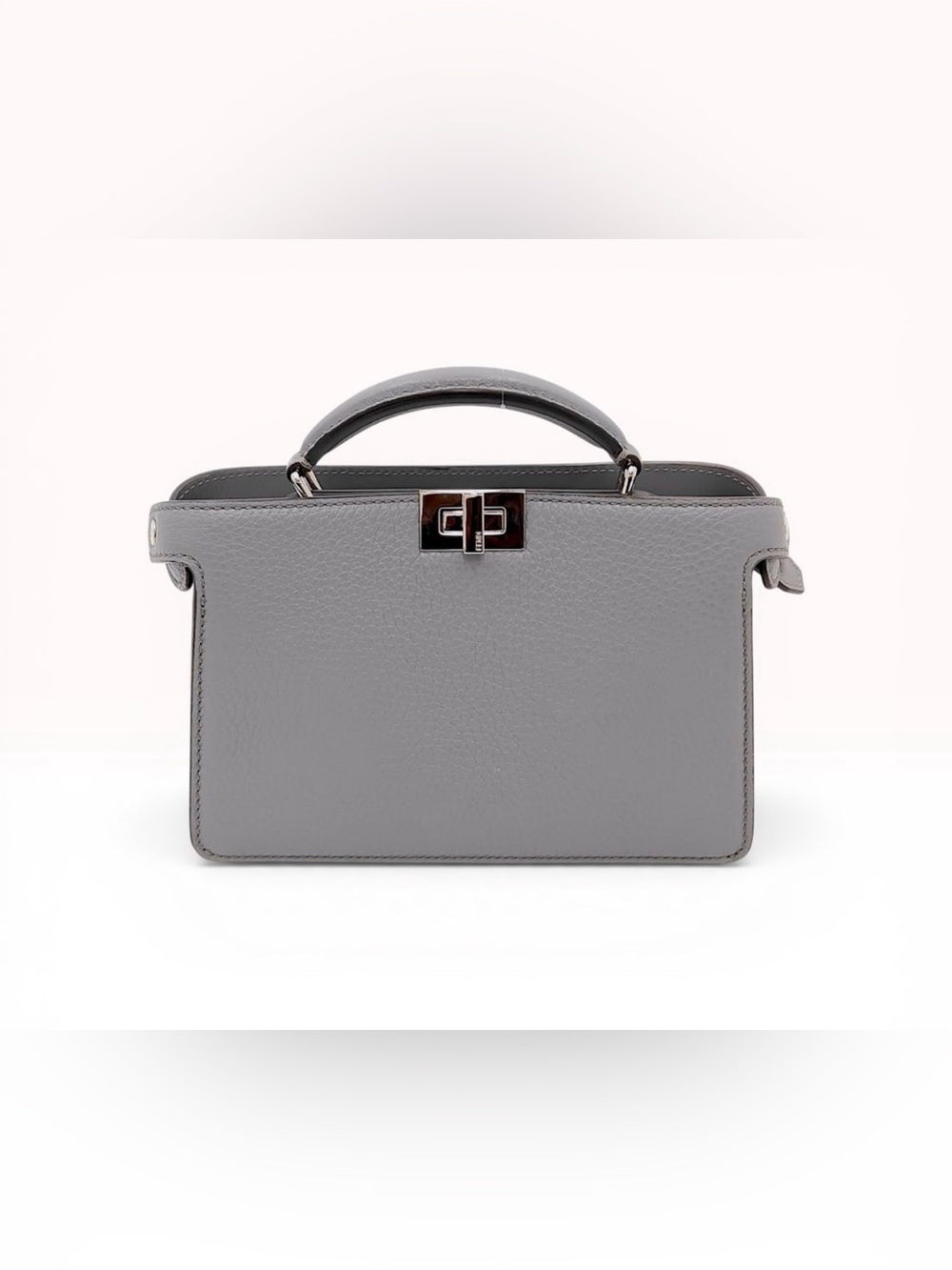 Authentic Fendi Grey Grained Leather Peekaboo ISeeU
Mini Handbag